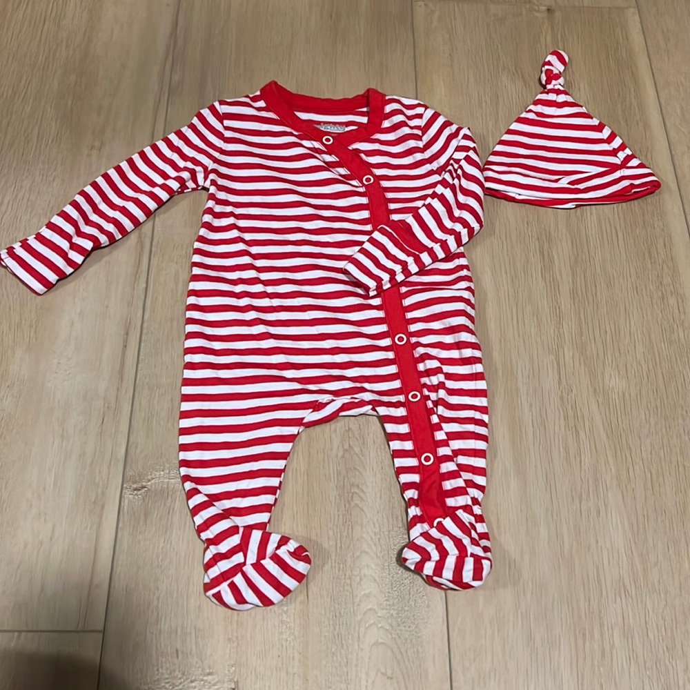 Mighty Goods Newborn Striped Sleep & Play with Hat